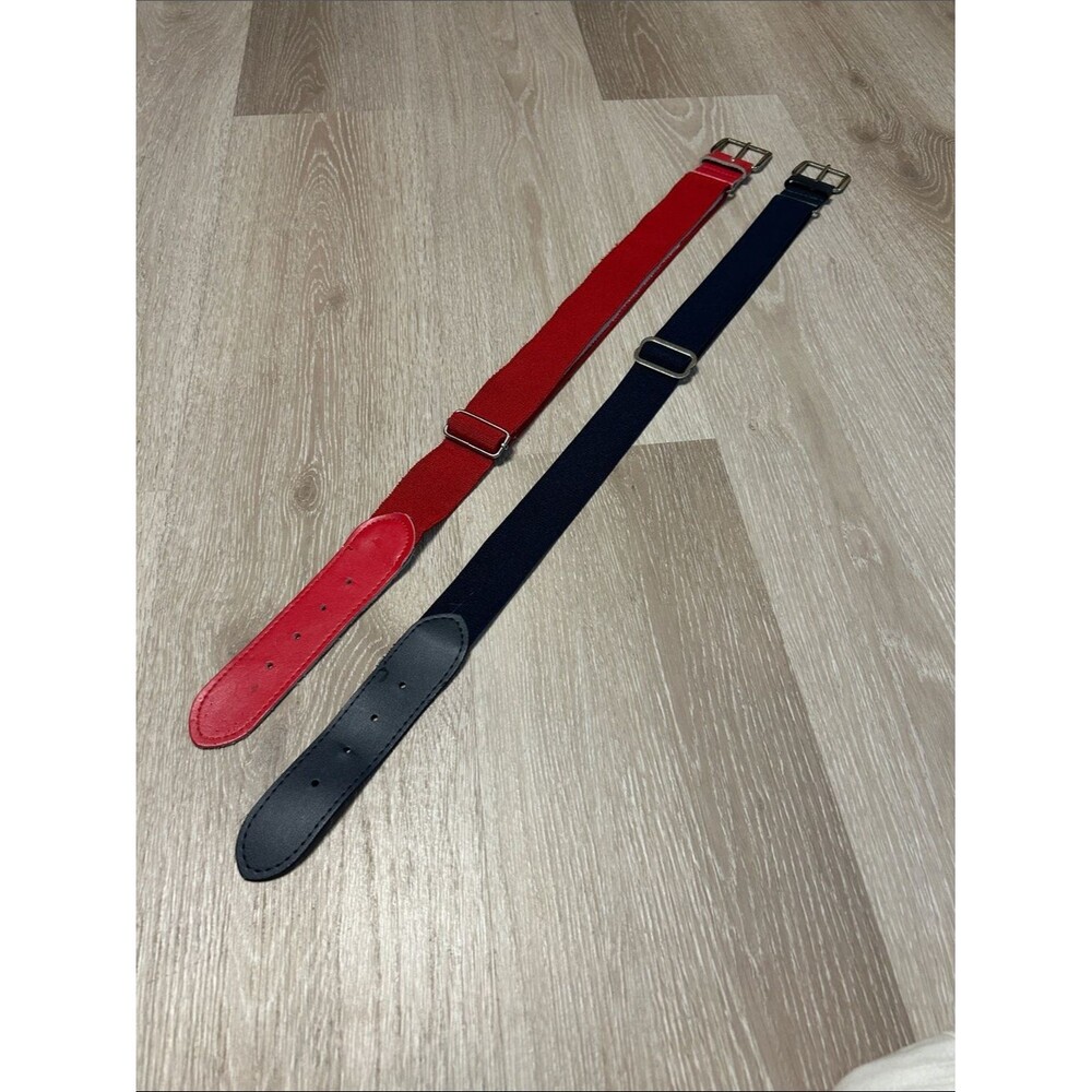 Academy Adjustable Red and Navy Webbing Baseball Belts - Set of 2